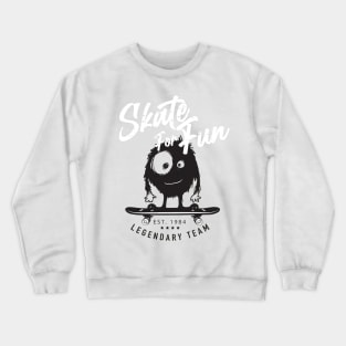 cartoon skater character illustration Crewneck Sweatshirt